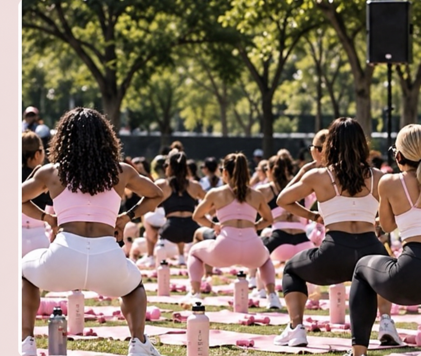 Participants enjoying an outdoor group workout